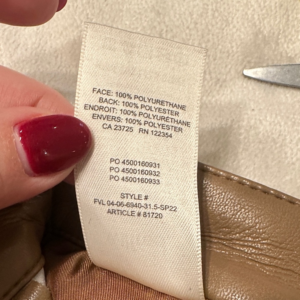 Aritzia Wilfred The Melina Straight Leg Faux Leather Brown Pants - Picture 9 of 11